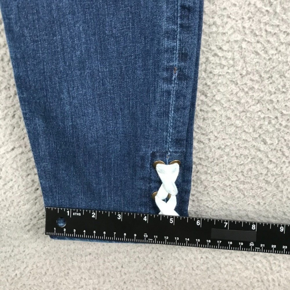 LOFT Size 28/6 Skinny Crop Lace Hem Detail High‎ Rise Jeans - Picture 13 of 15